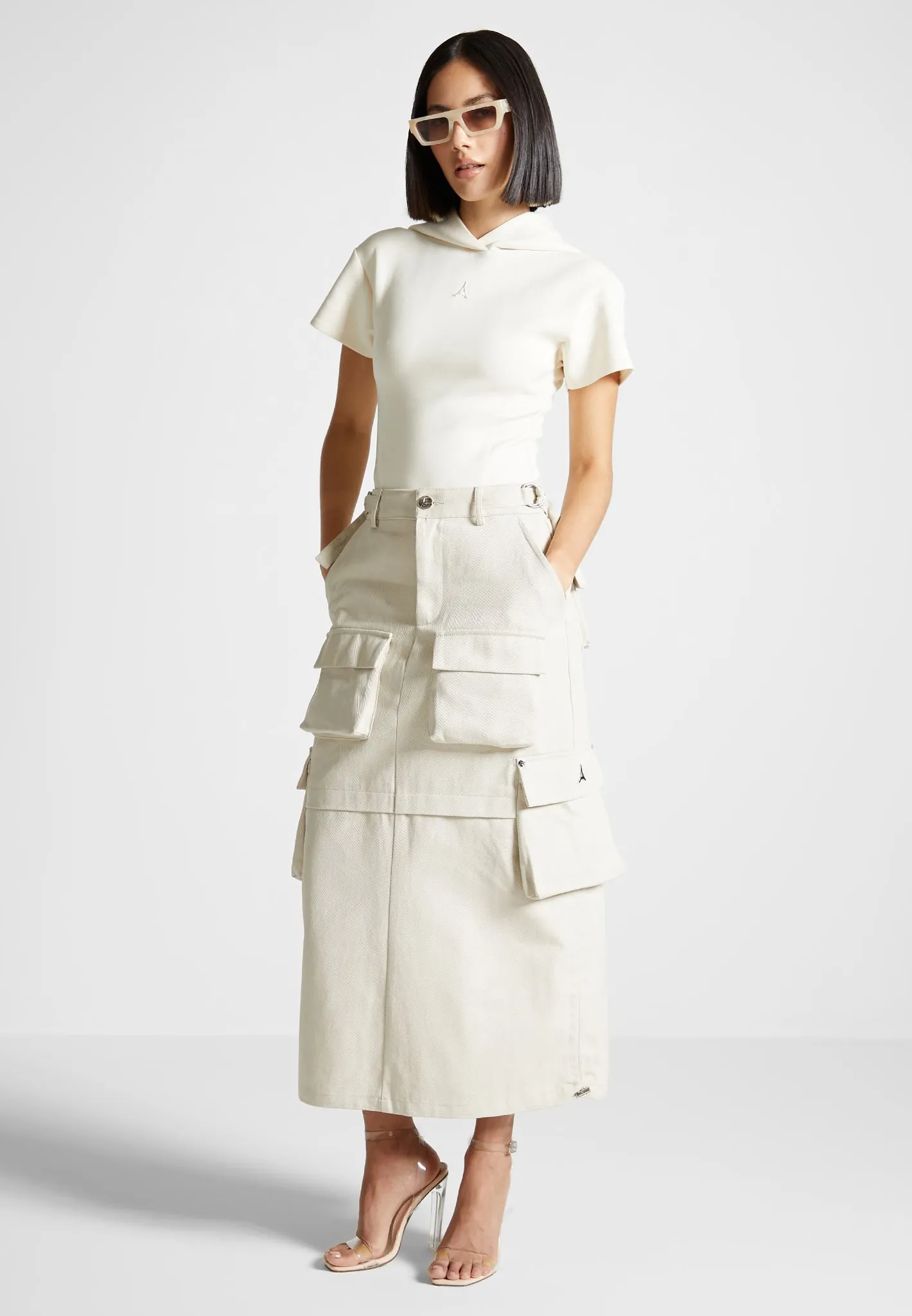 Cargo Midaxi Skirt - Beige sold by Maniere De Voir
