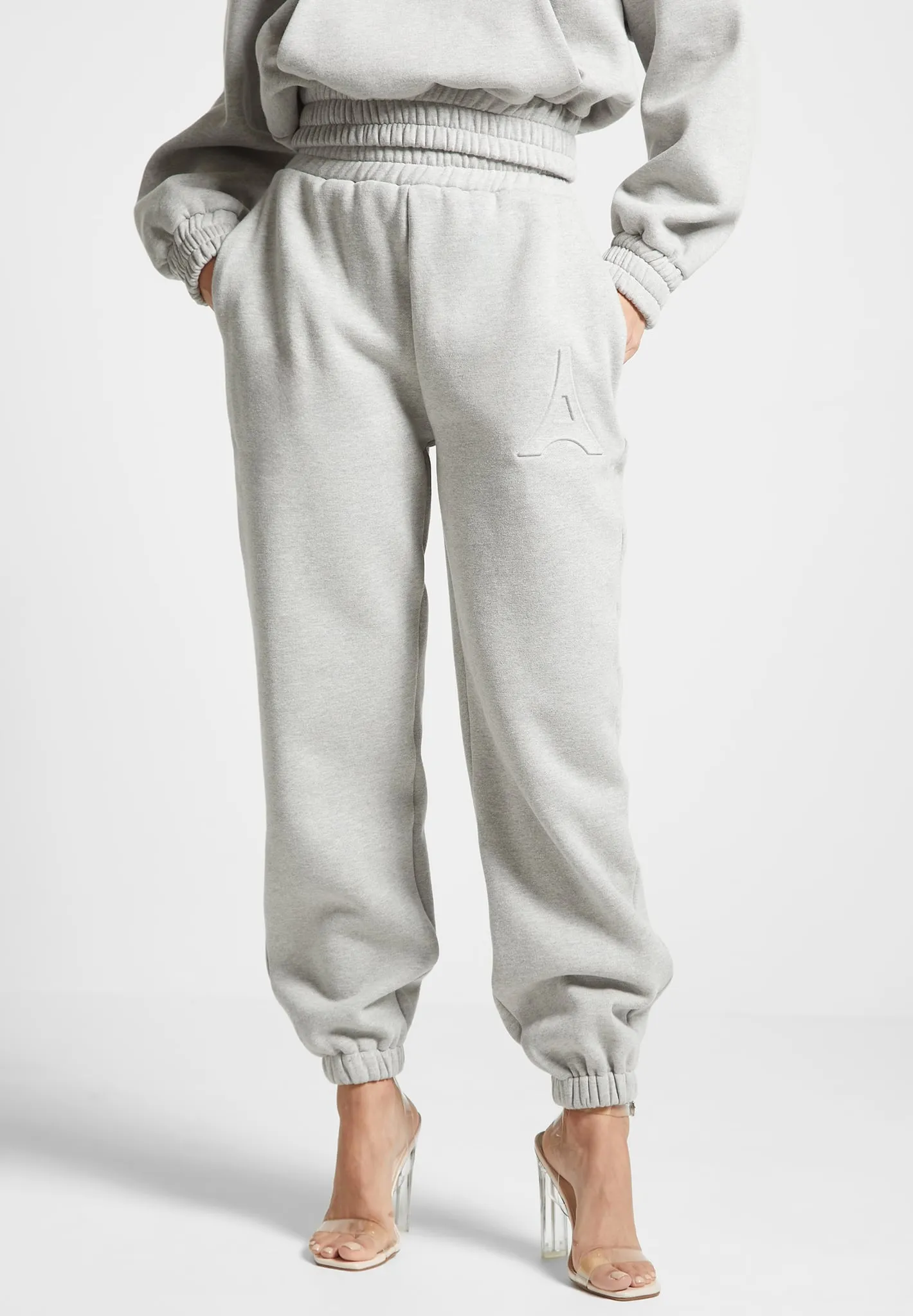 Éternelle 420GSM Eiffel Embossed Joggers - Grey sold by Maniere De Voir product image thumbnail 3