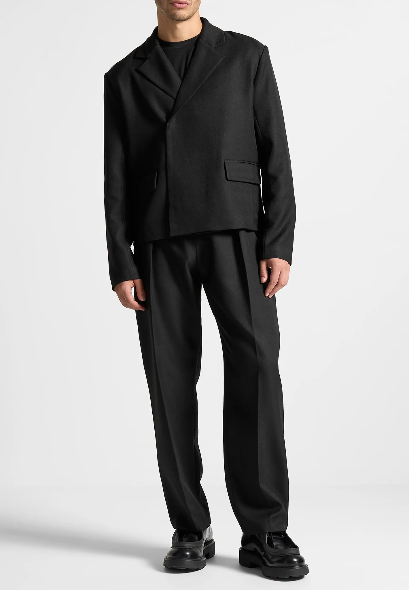Relaxed Tailored Trousers with Pleat - Black sold by Maniere De Voir product image thumbnail 3
