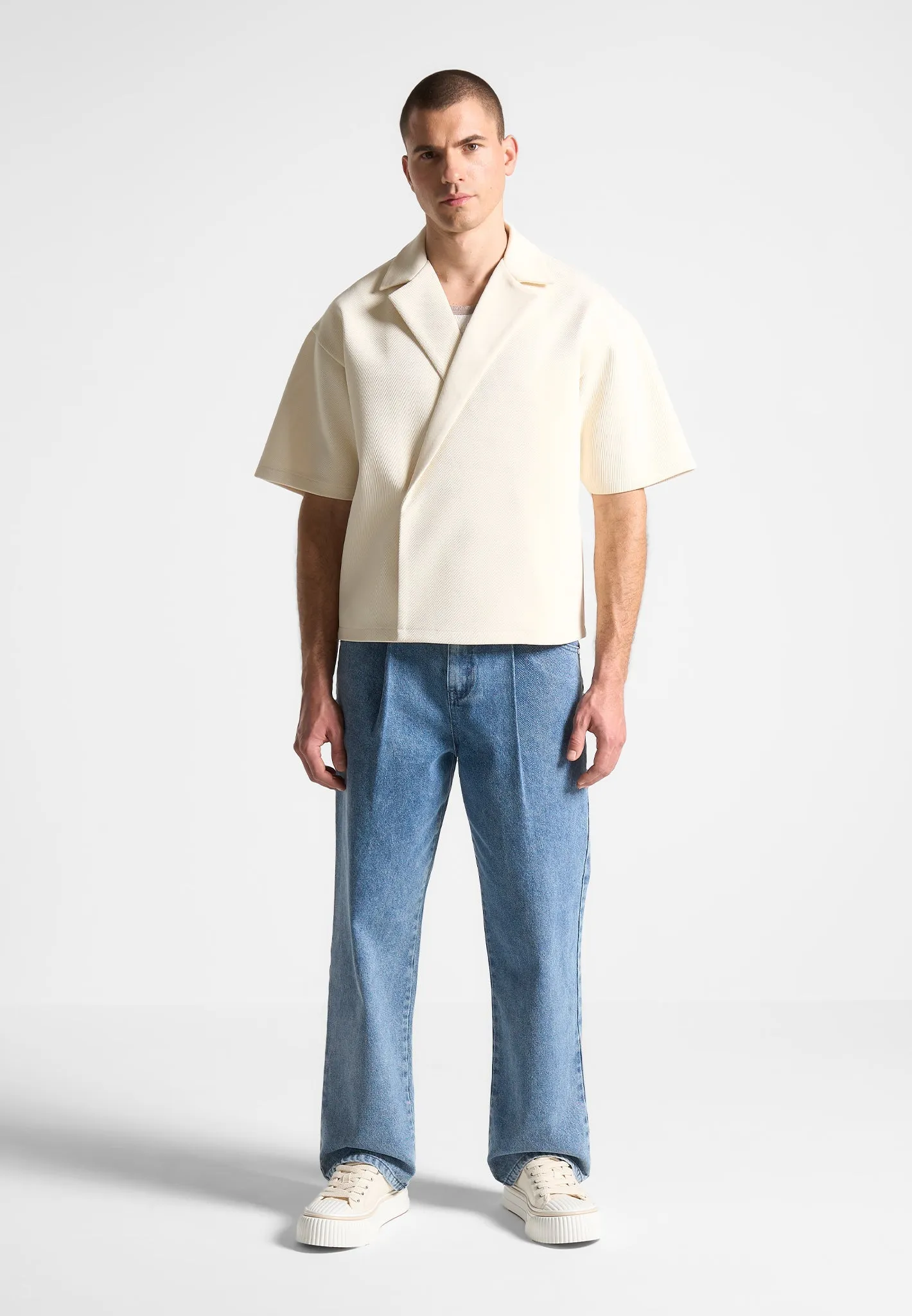 Arnault - Pleated Jeans - Washed Blue sold by Maniere De Voir product image thumbnail 4
