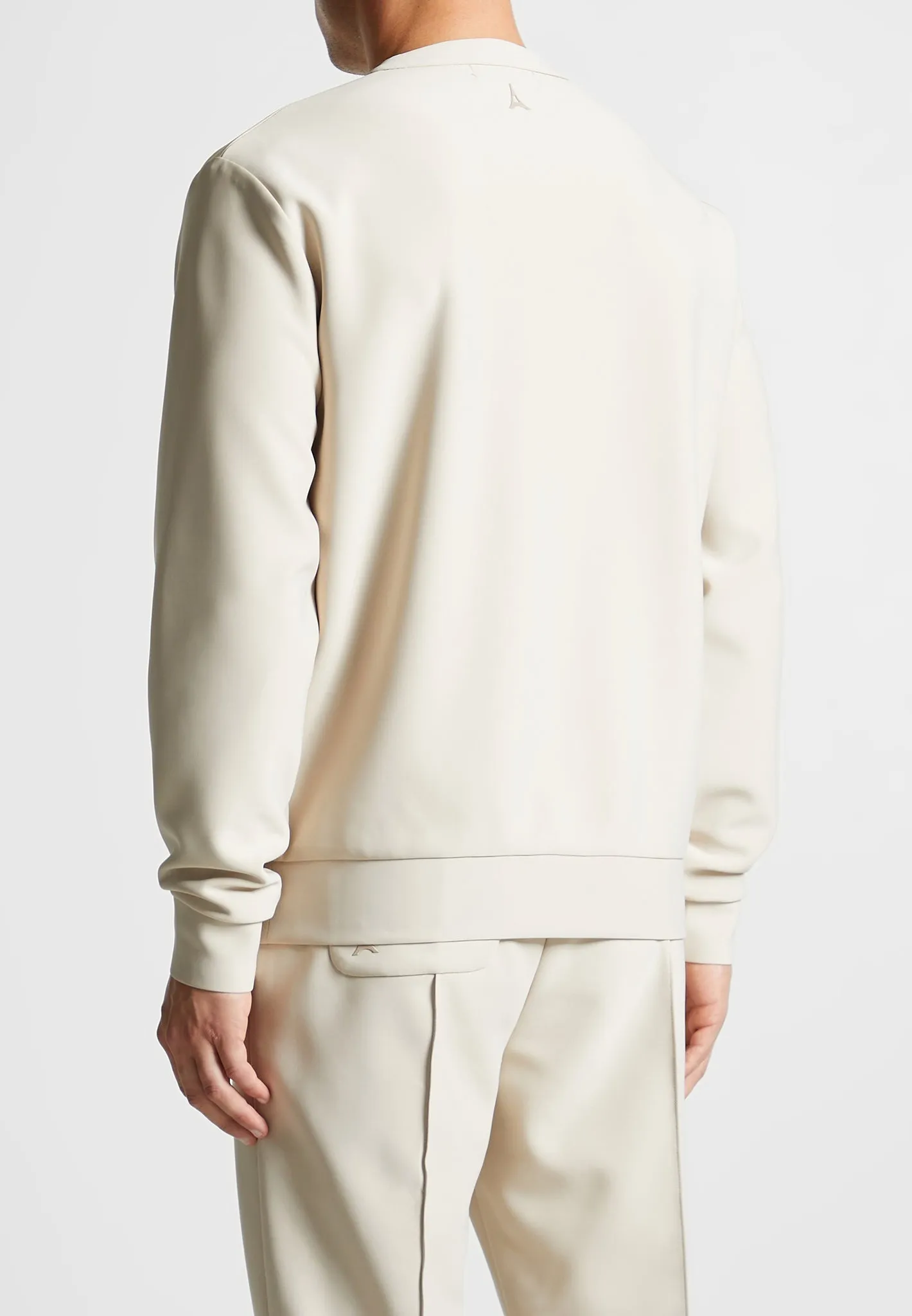 Neoprene Regular Fit Crew Neck Jumper - Stone sold by Maniere De Voir product image thumbnail 5