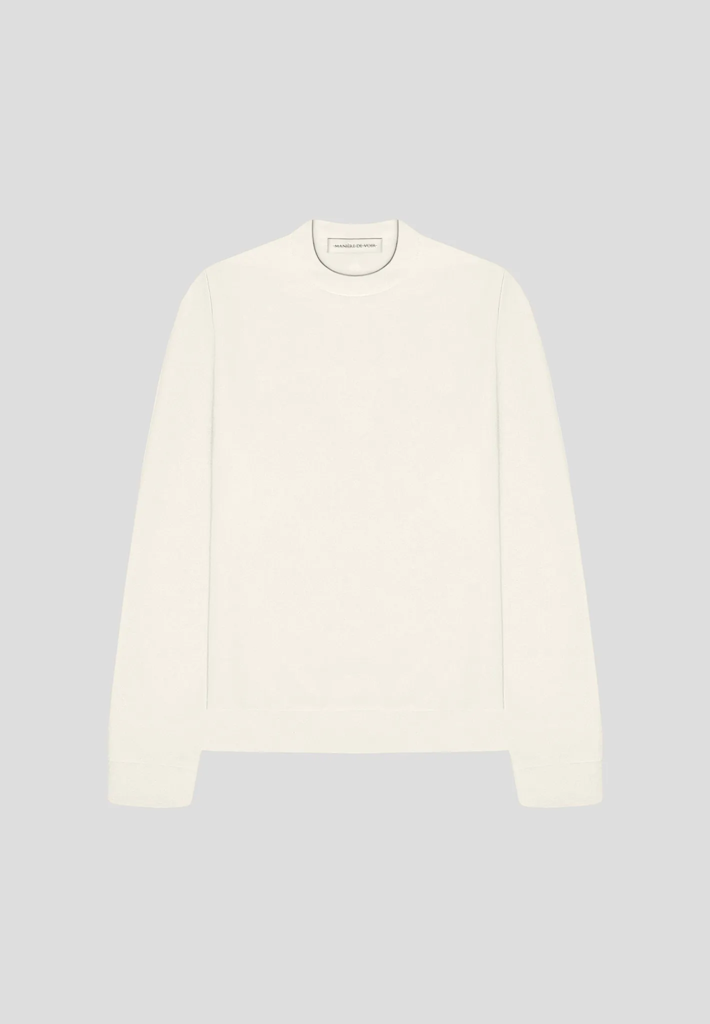 Neoprene Regular Fit Crew Neck Jumper - Stone sold by Maniere De Voir product image thumbnail 2