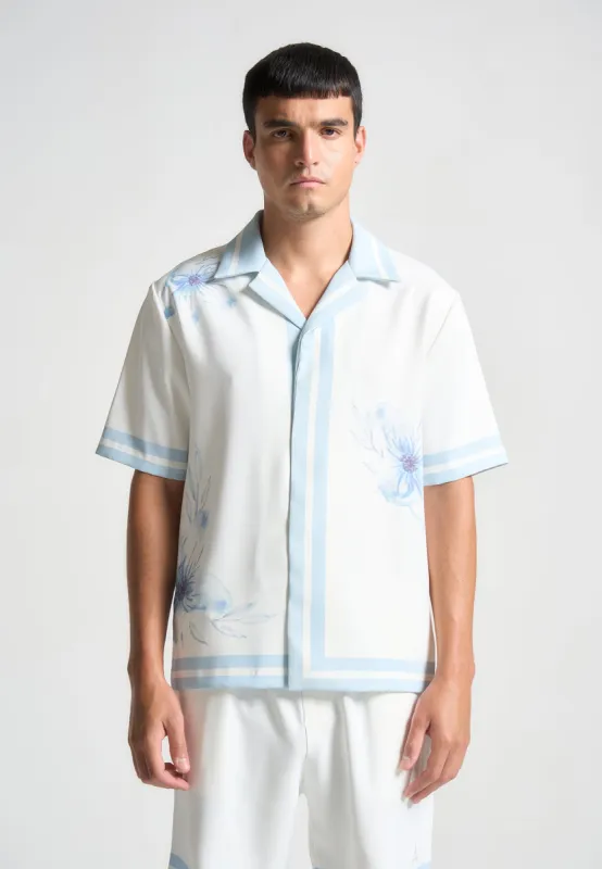 Floral Border Resort Shirt - Blue sold by Maniere De Voir