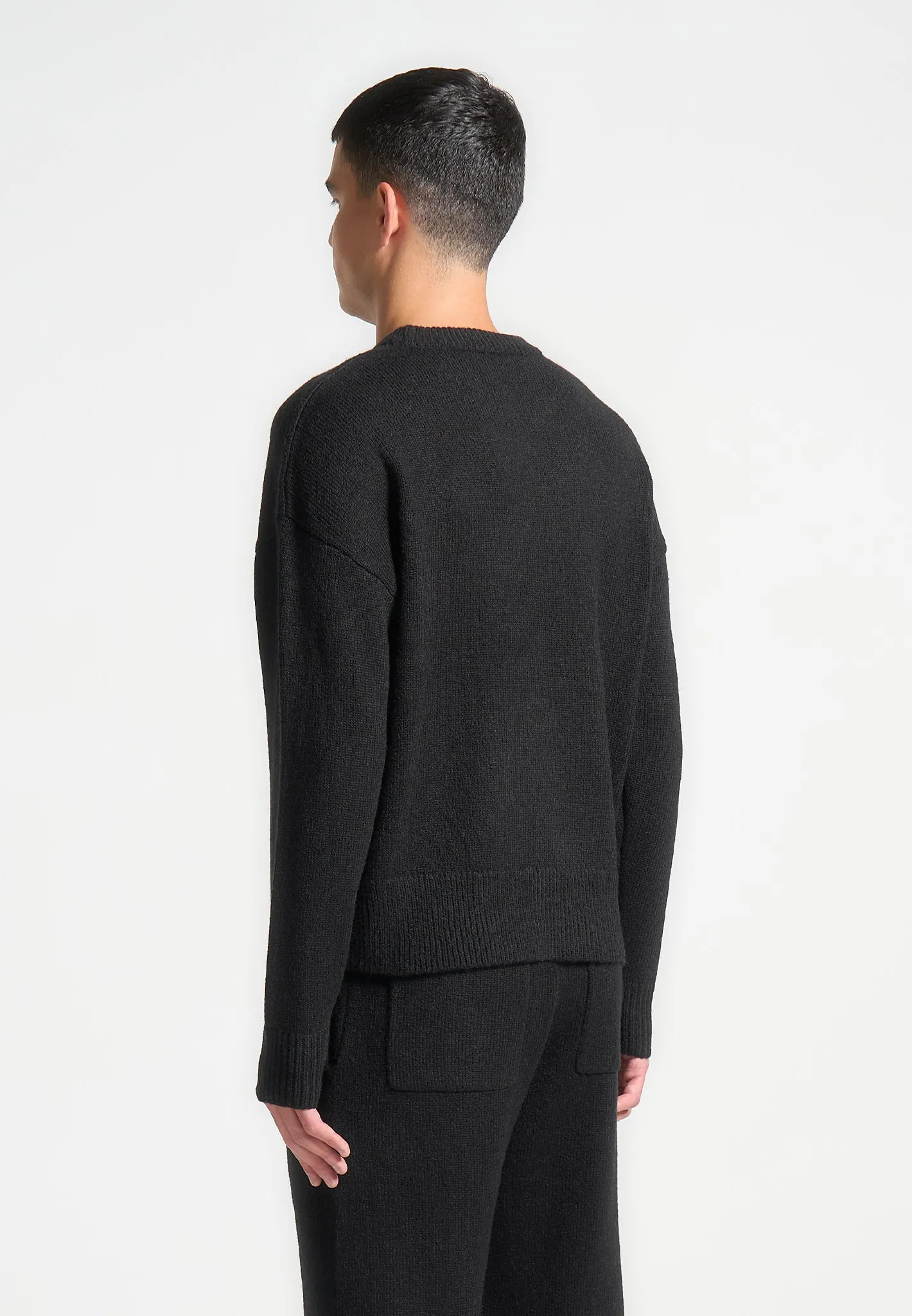 Signature Knit Crewneck Jumper - Black sold by Maniere De Voir product image thumbnail 4