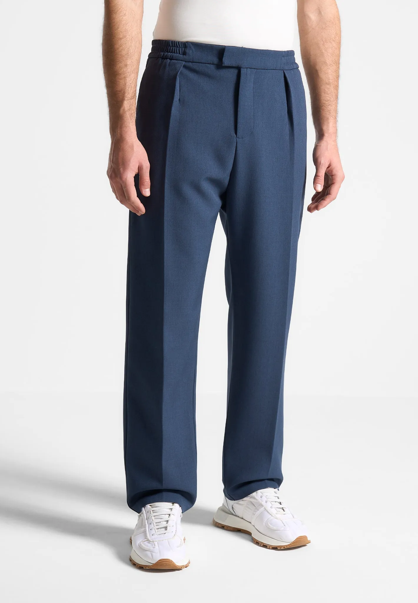 Relaxed Tailored Trousers with Pleat - Blue sold by Maniere De Voir product image thumbnail 3