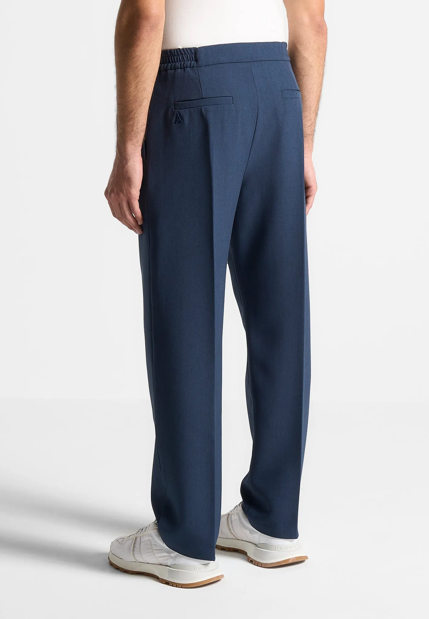 Relaxed Tailored Trousers with Pleat - Blue sold by Maniere De Voir product image thumbnail 5