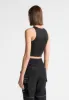 Reflective Piped Racer Crop Top - Black sold by Maniere De Voir
