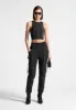 Reflective Piped Racer Crop Top - Black sold by Maniere De Voir