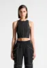 Reflective Piped Racer Crop Top - Black sold by Maniere De Voir