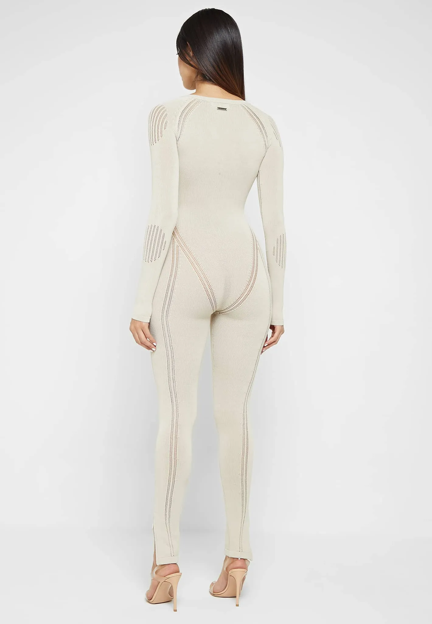 Knitted Contour Jumpsuit - Beige sold by Maniere De Voir product image thumbnail 5