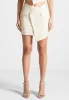 Tailored Asymmetric Mini Skirt - Beige sold by Maniere De Voir
