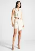 Tailored Asymmetric Mini Skirt - Beige sold by Maniere De Voir