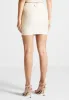 Tailored Asymmetric Mini Skirt - Beige sold by Maniere De Voir
