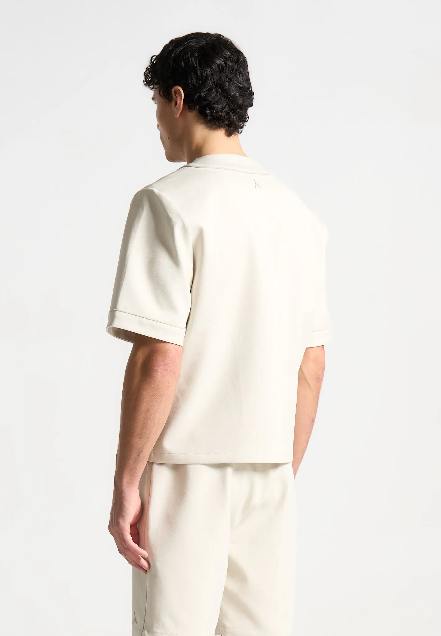 Signature Boxy Baseball Shirt - Beige sold by Maniere De Voir product image thumbnail 5