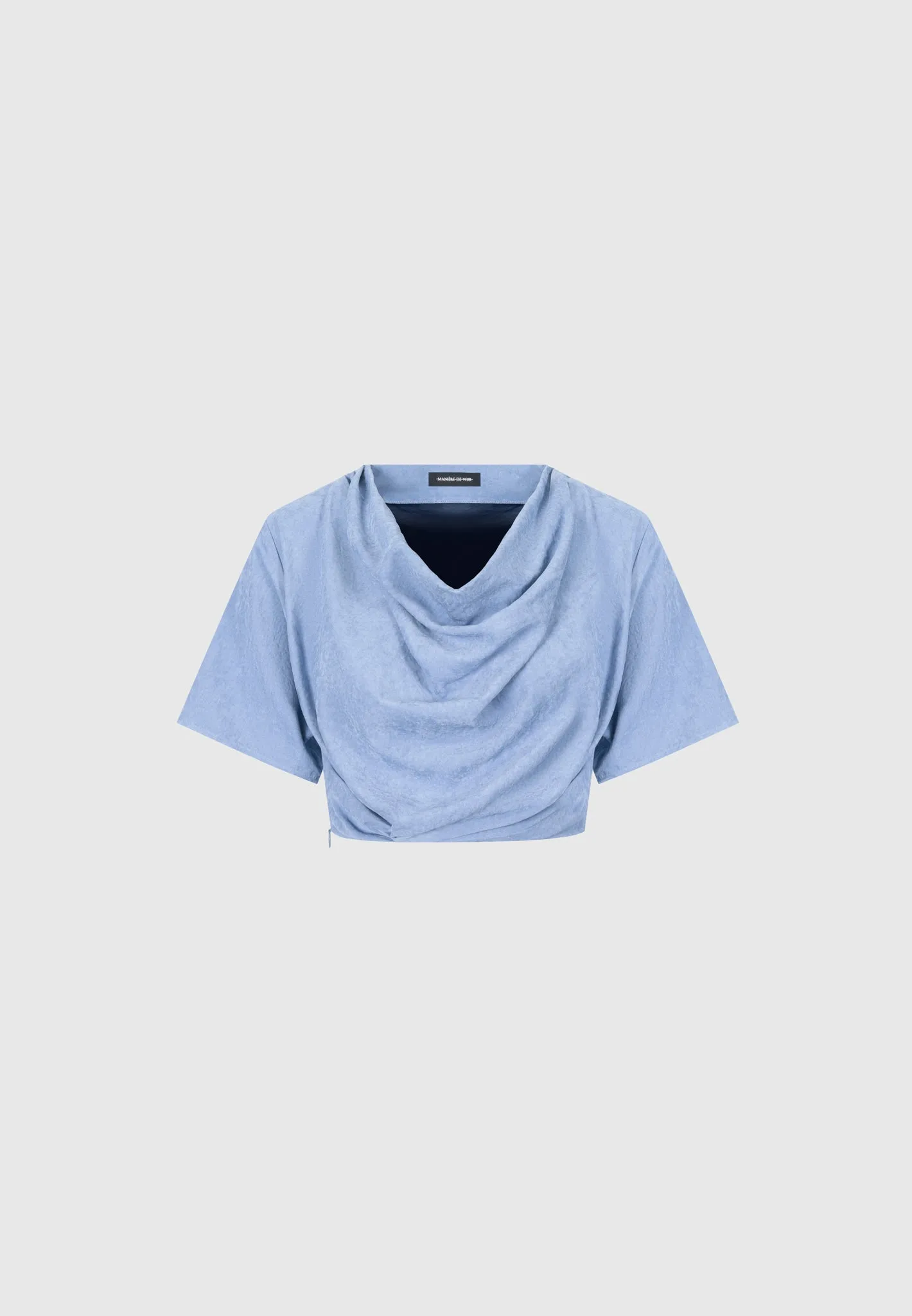 Cowl Neck Drape T-Shirt - Blue sold by Maniere De Voir product image thumbnail 5
