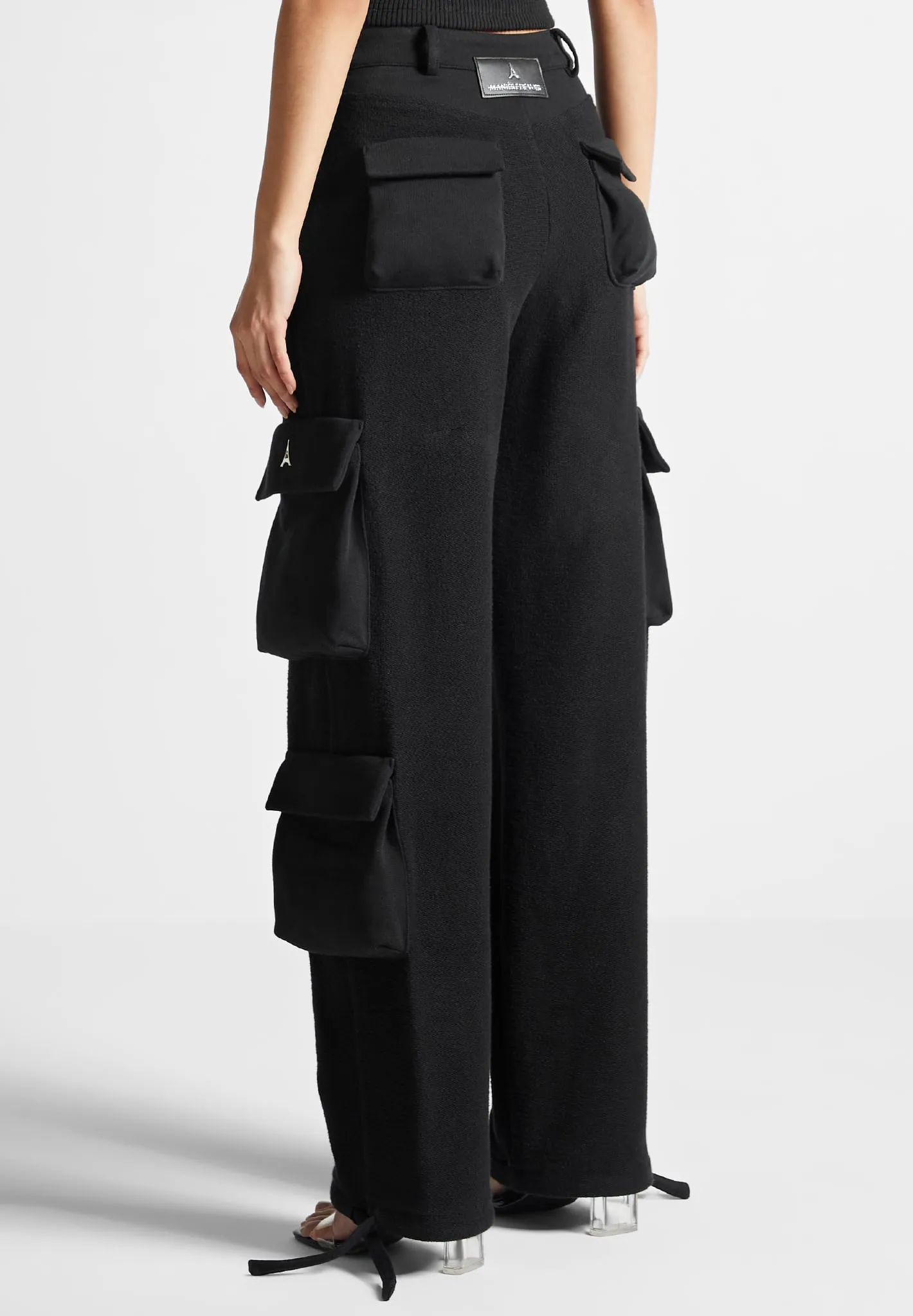 High Waisted Loopback Cargo Pants - Black sold by Maniere De Voir product image thumbnail 5