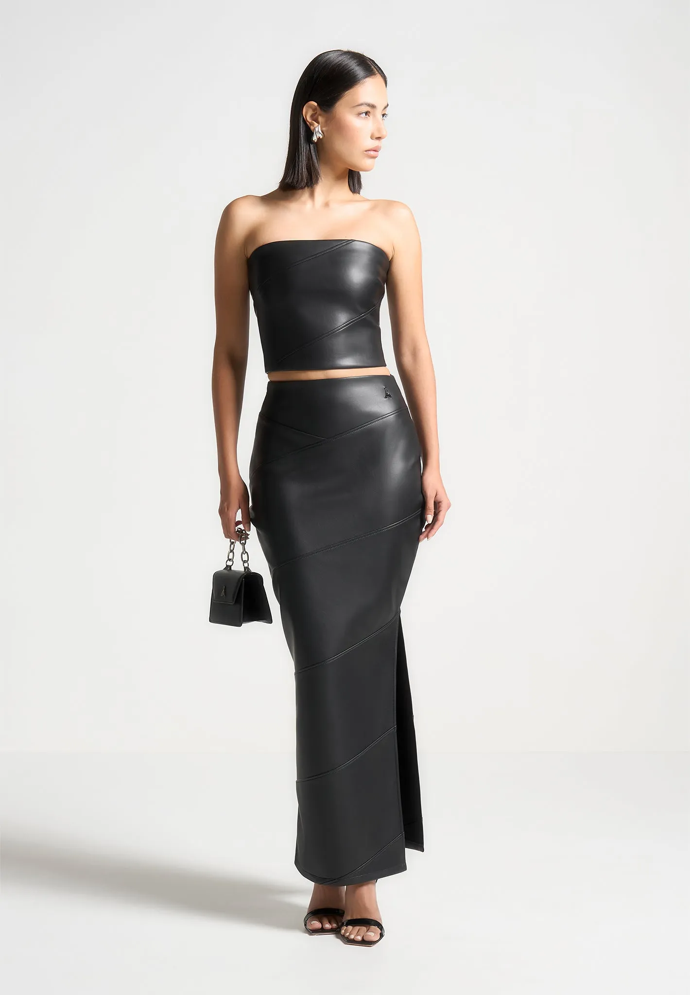 Leather Midaxi Skirt - Black sold by Maniere De Voir