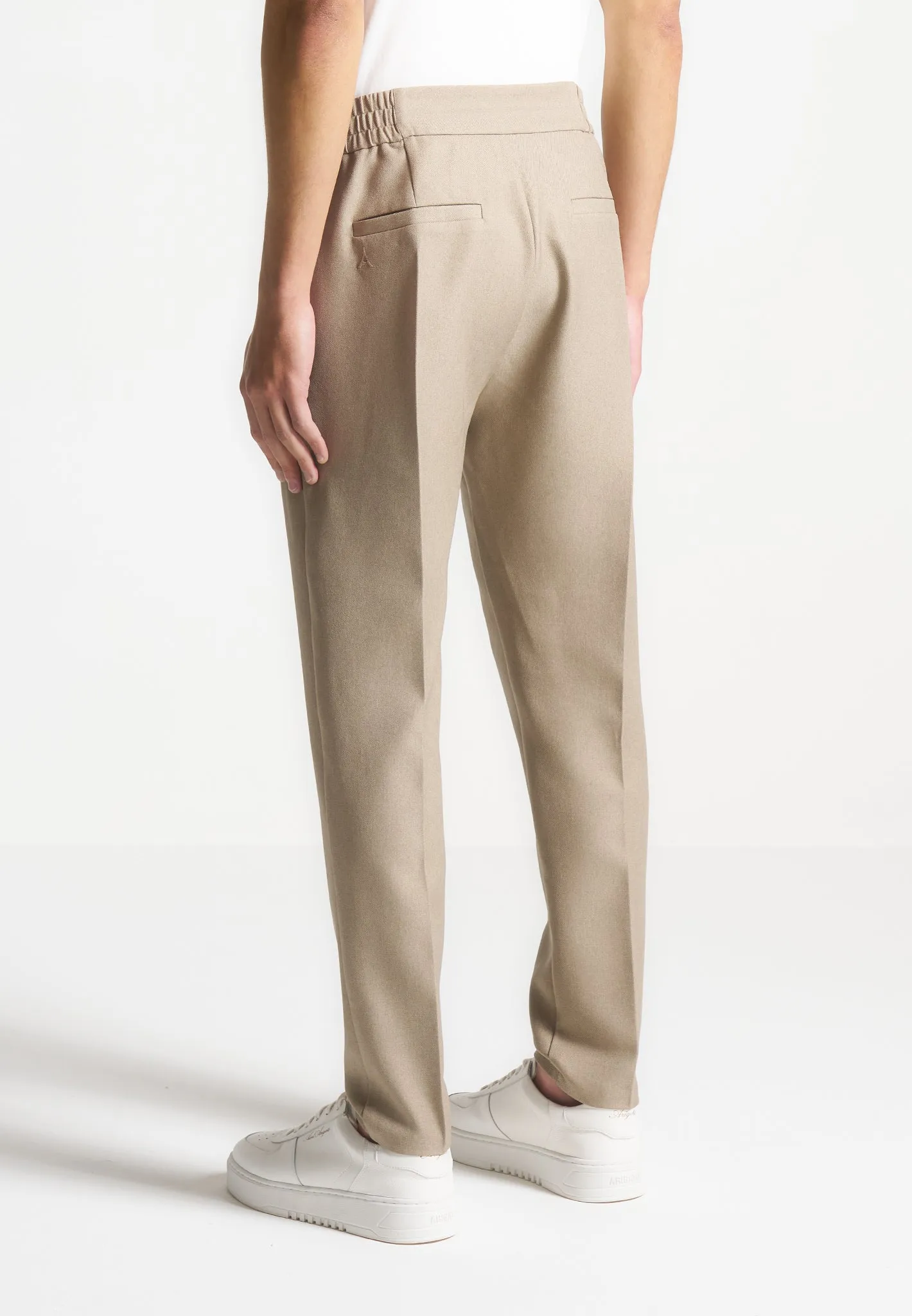 Slim Fit Pleated Tailored Trousers - Beige sold by Maniere De Voir product image thumbnail 4