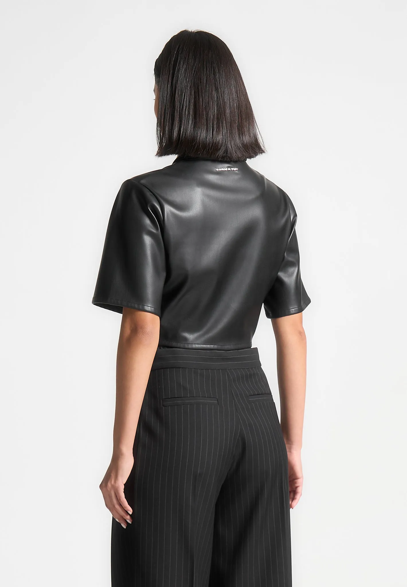 Leather Shirt - Black sold by Maniere De Voir product image thumbnail 4