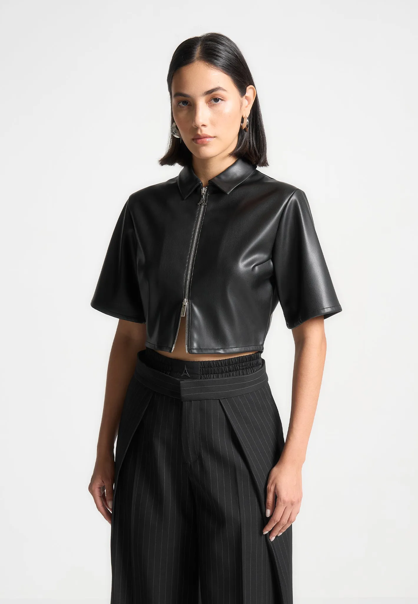 Leather Shirt - Black sold by Maniere De Voir