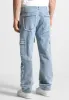 MDV Rhinestone Eiffel Patch Jeans - Stonewash Blue sold by Maniere De Voir