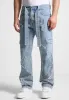 MDV Rhinestone Eiffel Patch Jeans - Stonewash Blue sold by Maniere De Voir
