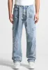 MDV Rhinestone Eiffel Patch Jeans - Stonewash Blue sold by Maniere De Voir