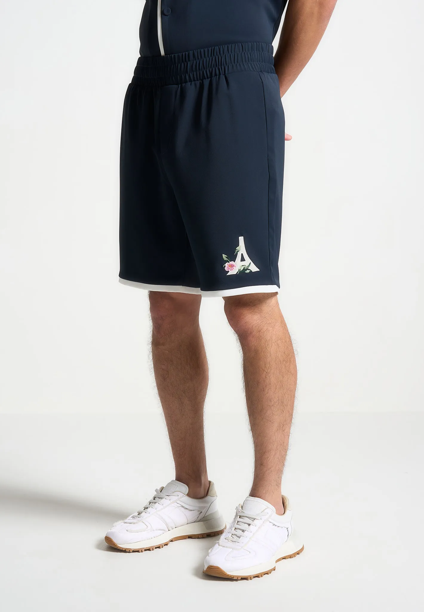 Timo - Velvet Eiffel Shorts - Navy/White sold by Maniere De Voir product image thumbnail 4