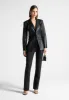 Rhinestone Tailored Straight Leg Trousers - Black sold by Maniere De Voir