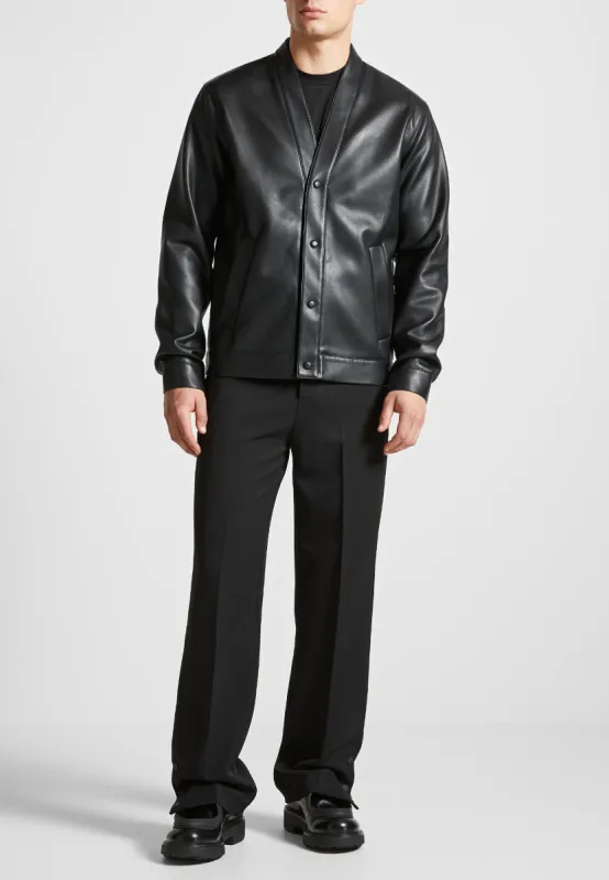 Leather Cardigan - Black sold by Maniere De Voir