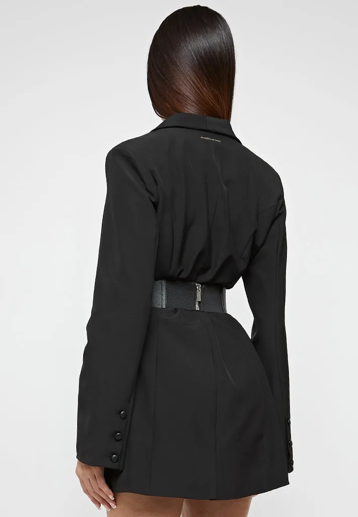 Chain Belted Blazer Dress - Black sold by Maniere De Voir product image thumbnail 4