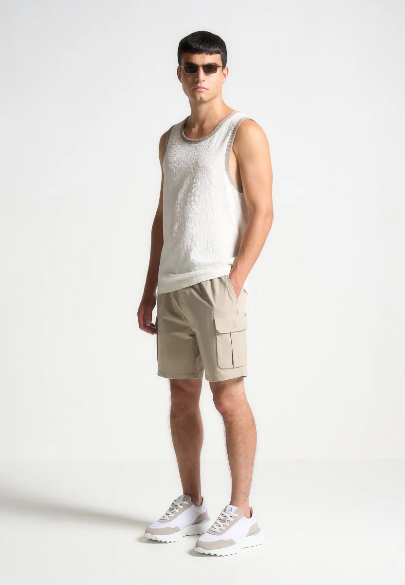 Technical Cargo Shorts - Taupe sold by Maniere De Voir