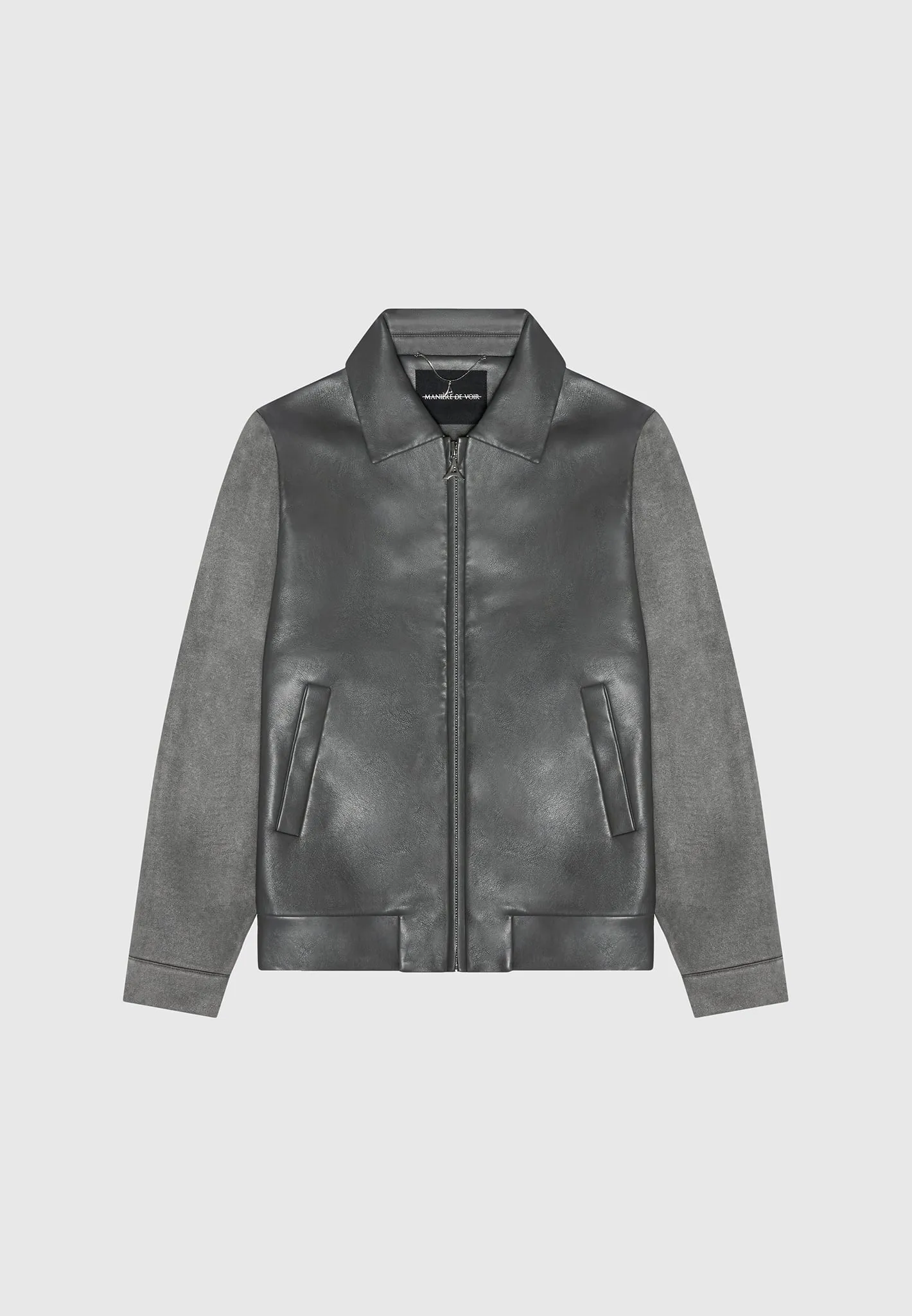 Leather & Suede Jacket - Grey sold by Maniere De Voir product image thumbnail 2