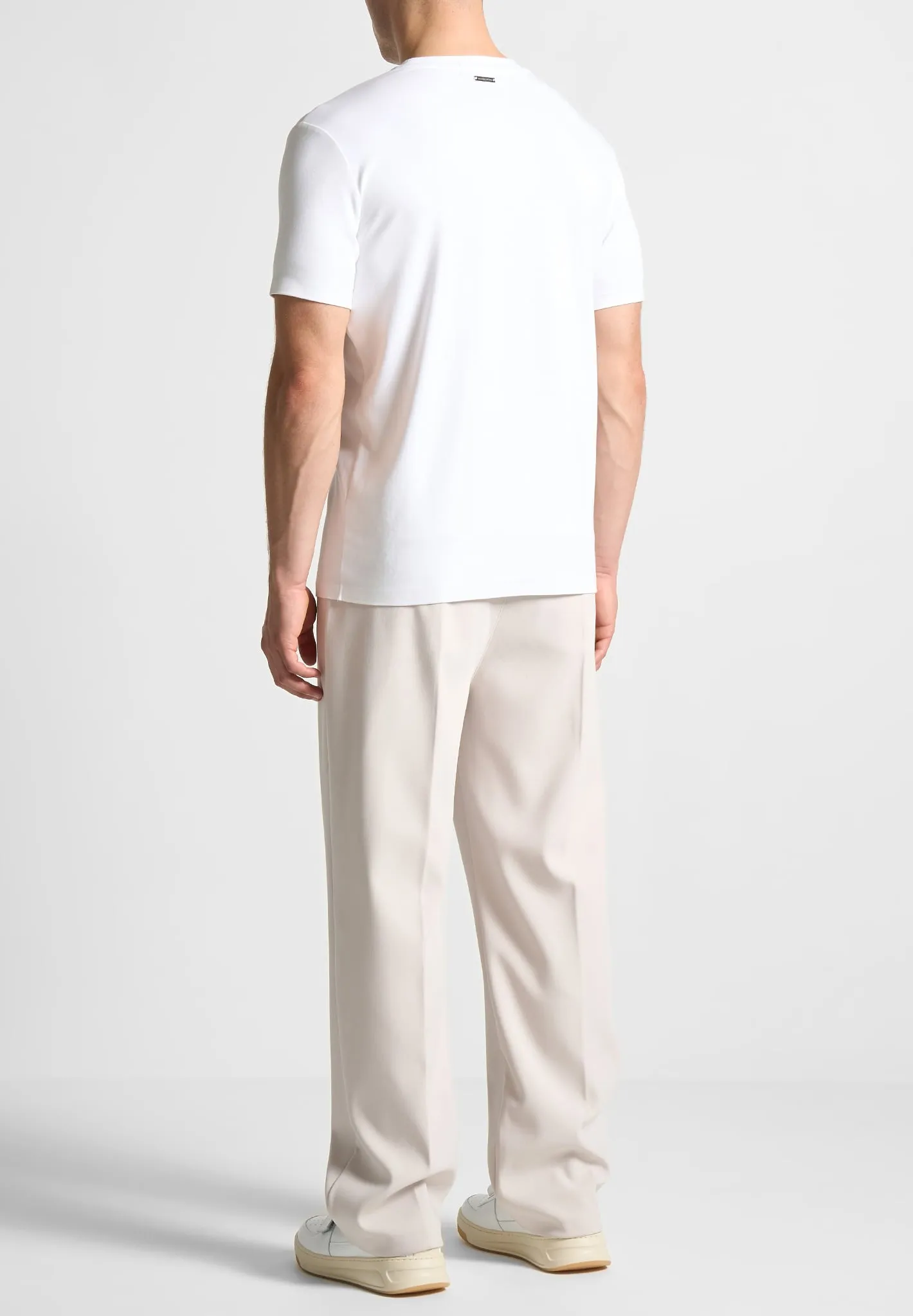 Éternel Regular Fit Cotton T-Shirt with Pintuck - White sold by Maniere De Voir product image thumbnail 4