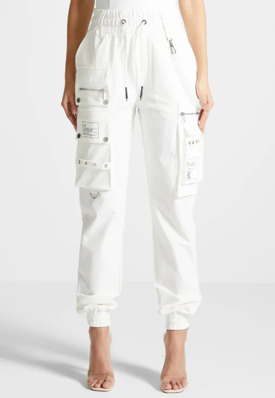 Cargo Pants with Frosted Chain - Off White made by Maniere De Voir