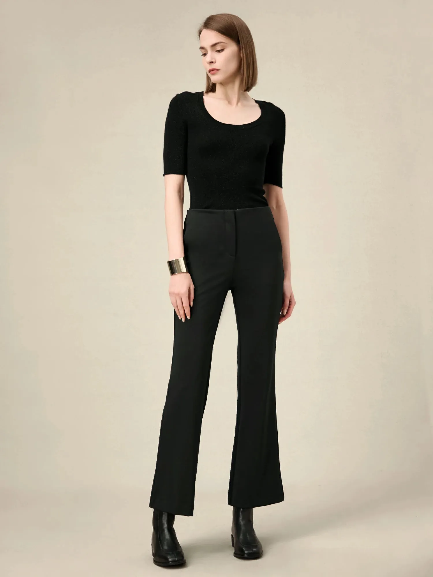 Amoretu Women's High Elasticity Slim Fit Flared Pants sold by Amoretu product image thumbnail 2