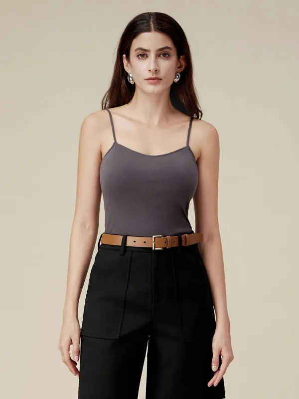 Amoretu Cotton Low-Cut Ribbed Slim Fit Cami Tank sold by Amoretu