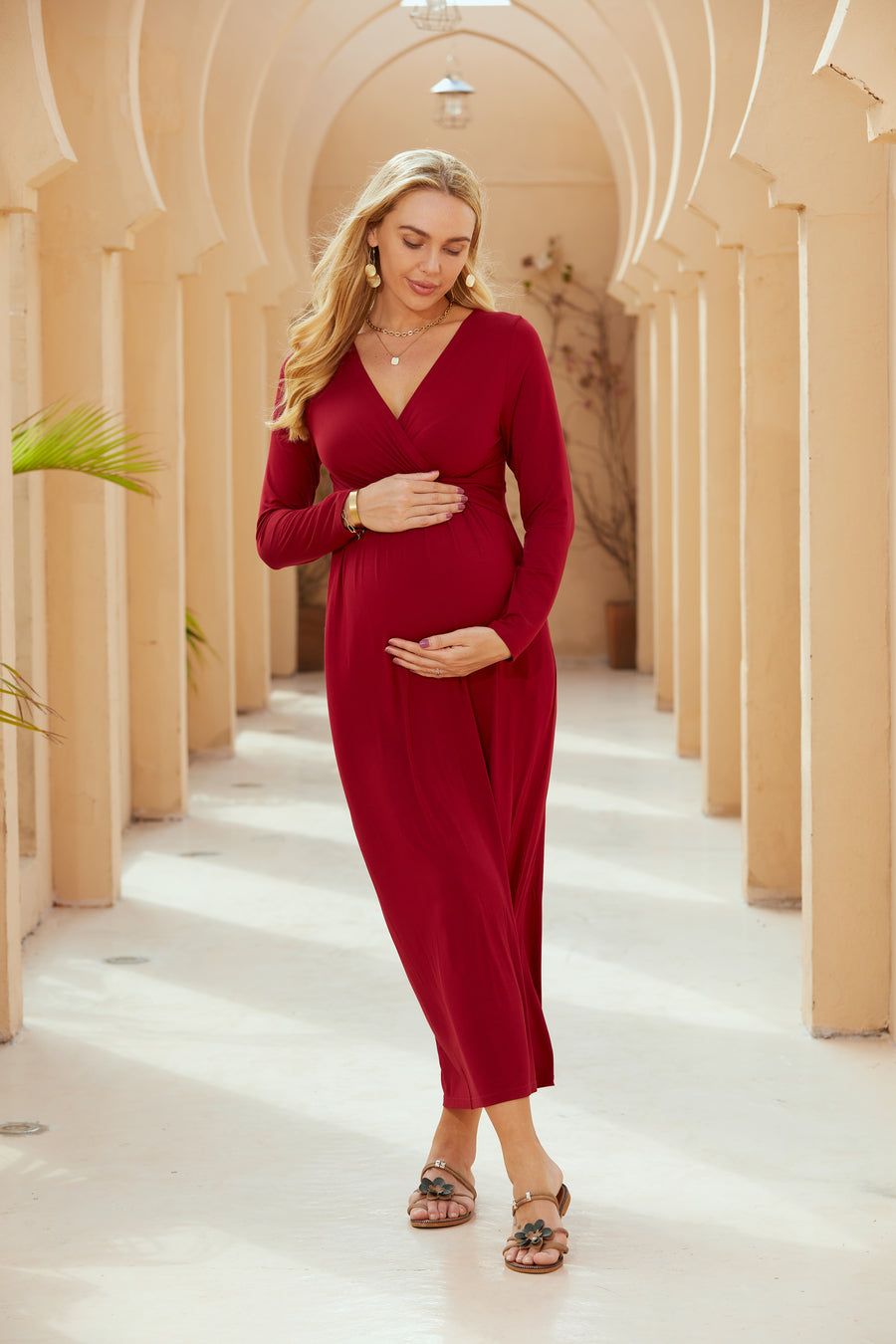 Empire Waist Maxi Dress with Pocket Sale sold by Amoretu product image thumbnail 5