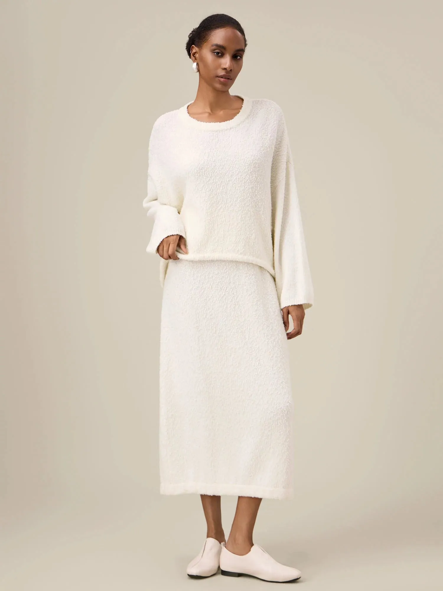 Amoretu Wool Elastic Waist Drawstring Knitted Casual Skirt sold by Amoretu product image thumbnail 2