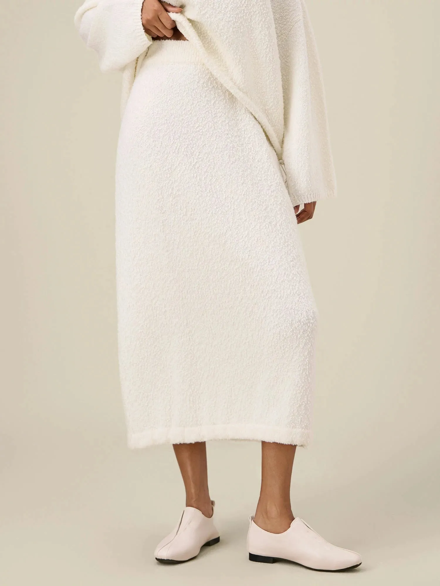 Amoretu Wool Elastic Waist Drawstring Knitted Casual Skirt sold by Amoretu