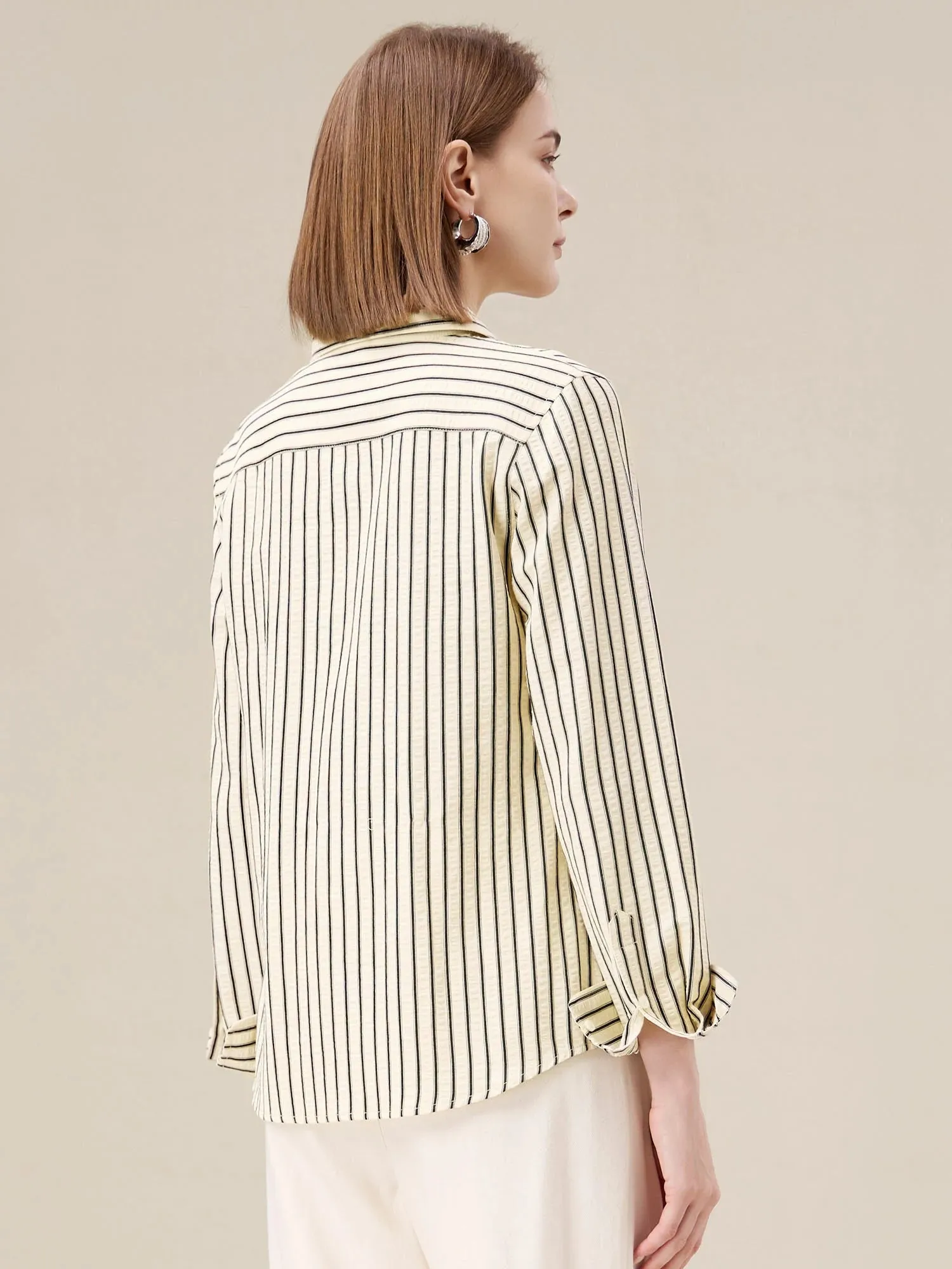 Amoretu Cotton Striped Button Down Shirt sold by Amoretu product image thumbnail 3