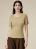 Amoretu Acetate Silk Classic Slim Fit T-Shirt sold by Amoretu