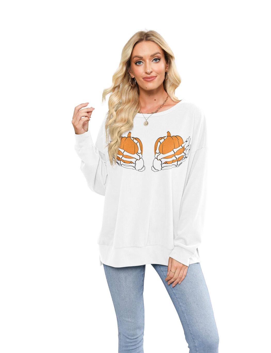 Long Sleeve Shirts Skeleton Graphic Stretchy Sweatshirts sold by Amoretu product image thumbnail 14