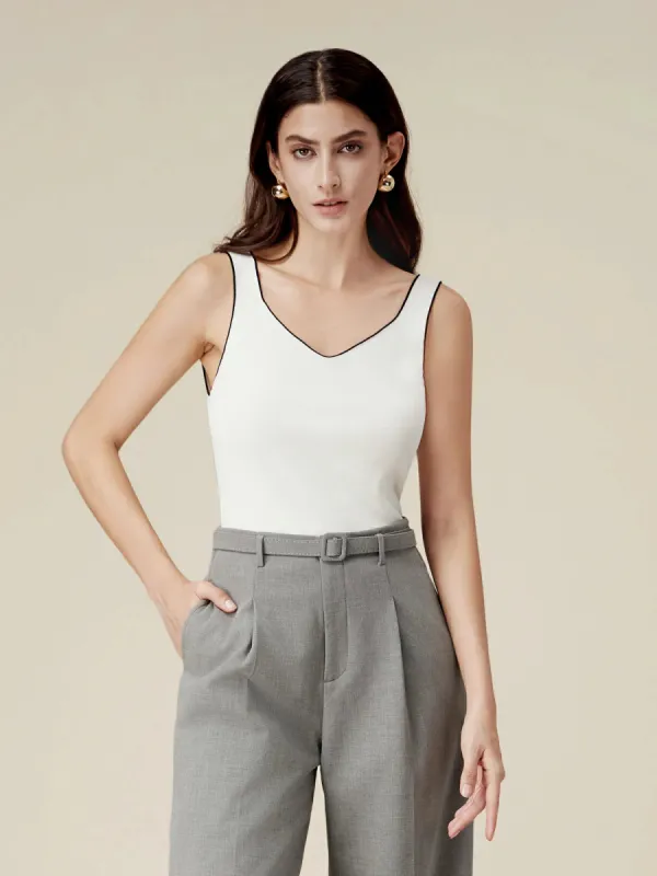Amoretu Contrast Color Simple Tank Top sold by Amoretu