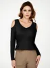 Amoretu Women's V Neck Cold Shoulder Long Sleeve Loose Fit T-Shirt Tops sold by Amoretu