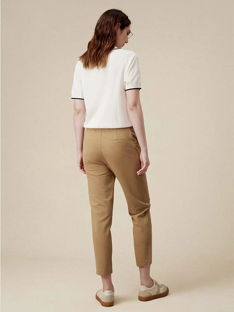 Amoretu 85.1% Lyocell Polo Top Cotton Linen Pencil Pants 2 Piece Set sold by Amoretu product image thumbnail 2