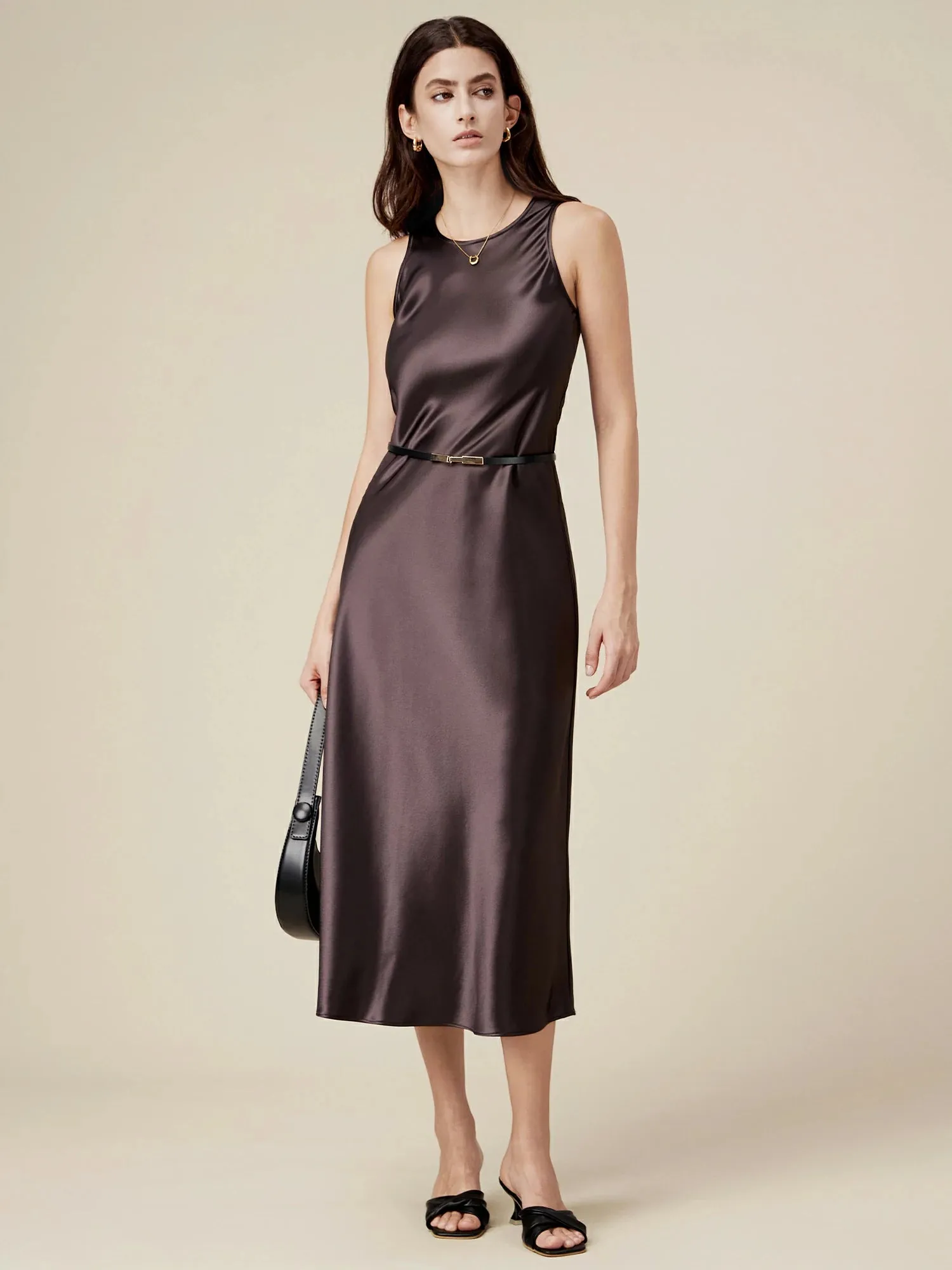 Amoretu Women's Leather Adjustable Vintage Thin Waist Belt With Gold Buckle sold by Amoretu product image thumbnail 2