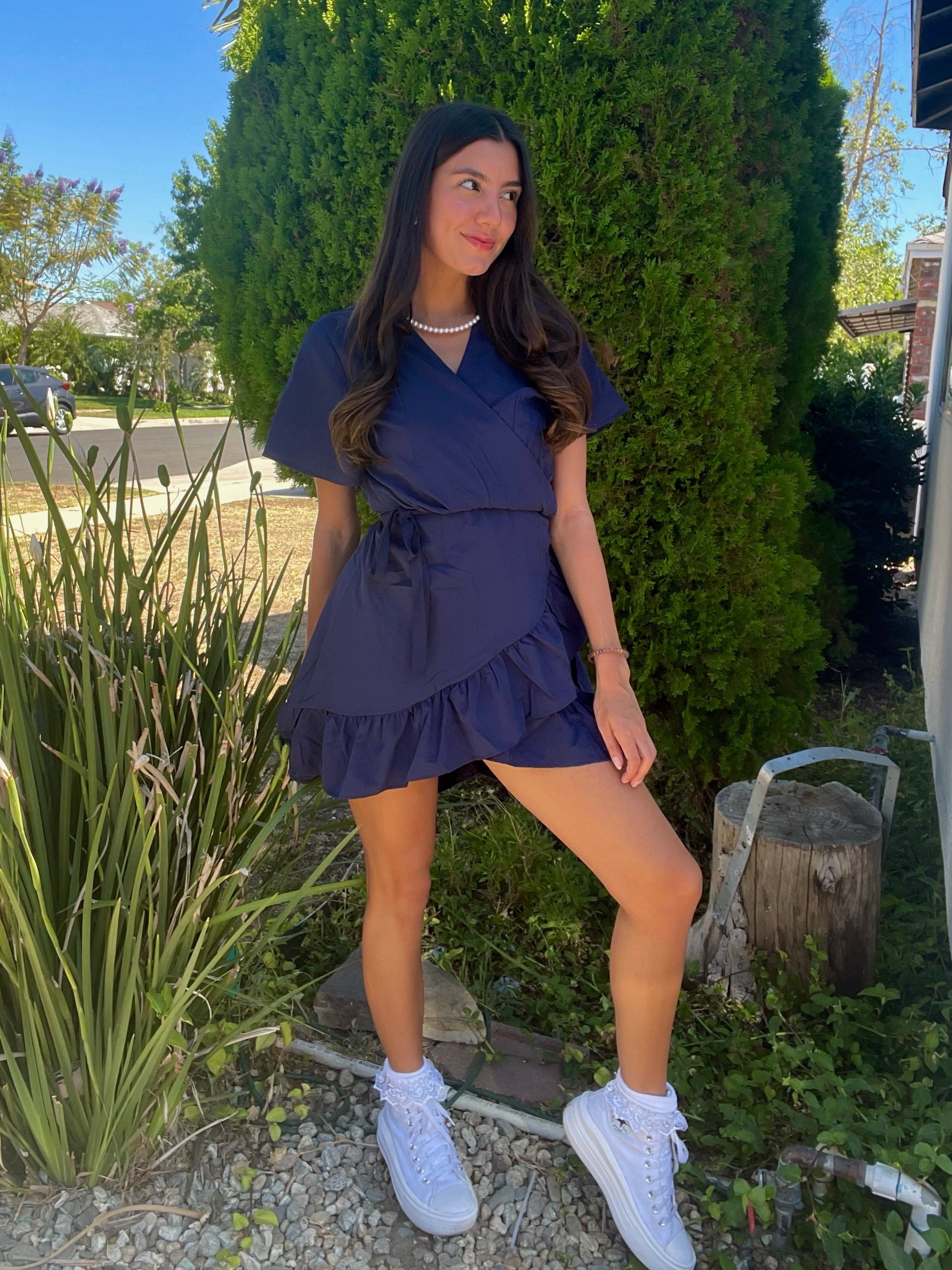 Cute Wrap Ruffle Mini Dress Sale sold by Amoretu product image thumbnail 2