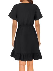 Cute Wrap Ruffle Mini Dress Sale sold by Amoretu