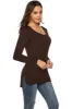 Modal Plain Long Sleeve T Shirts sold by Amoretu
